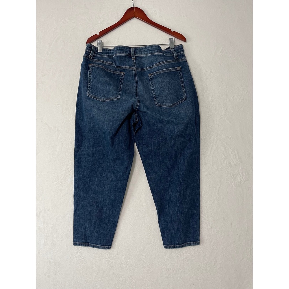 Eileen Fisher Organic Cotton Stretch Denim Capri Jeans Medium Wash Size 16 - Picture 6 of 8